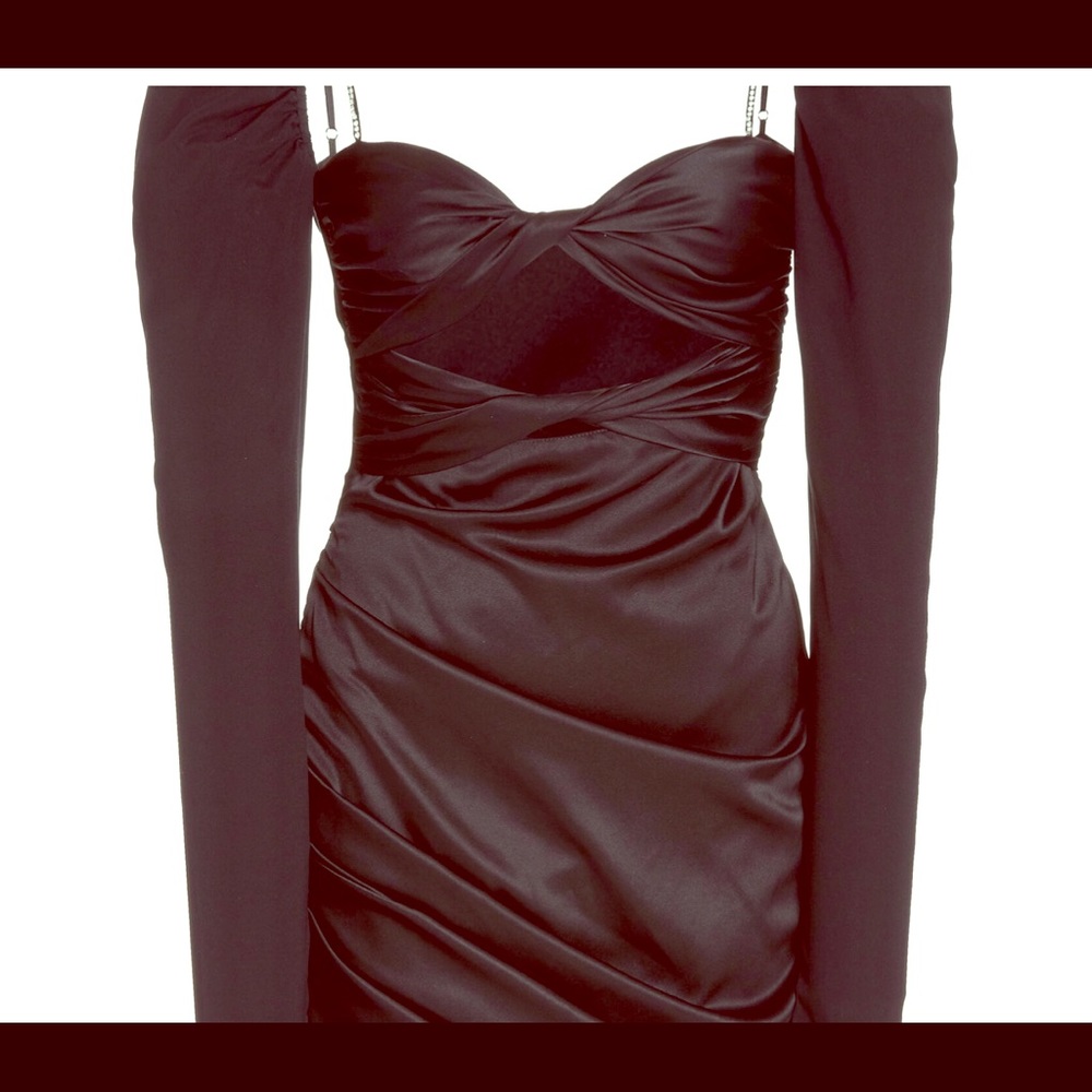 Brand New “The Bar” Silk Twist Black Mini Dress